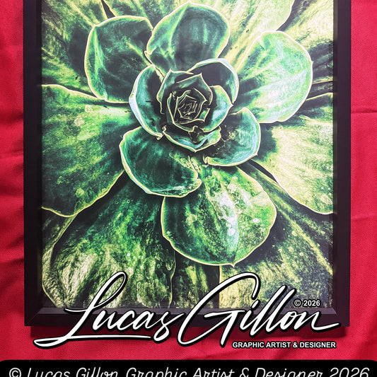 A2 Framed "Green Burst" Macro Photography by Artist and Designer Lucas Gillon - incomplete