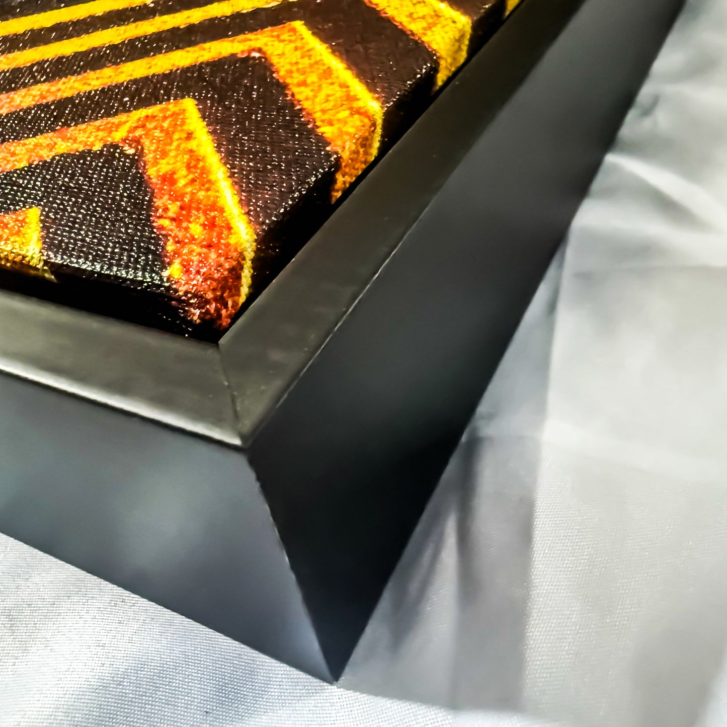 Premium Framed Wall Art Canvas "Fiery Blue & Gold Marble Dice 1 to 6 Updated Version No. #2" by Graphic Artist & Photographer Lucas Gillon