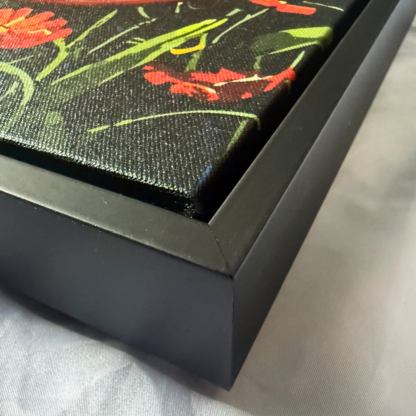 Premium Panoramic Framed Canvas Wall Art "Good Luck Ladybirds V. #2" by Artist Lucas Gillon