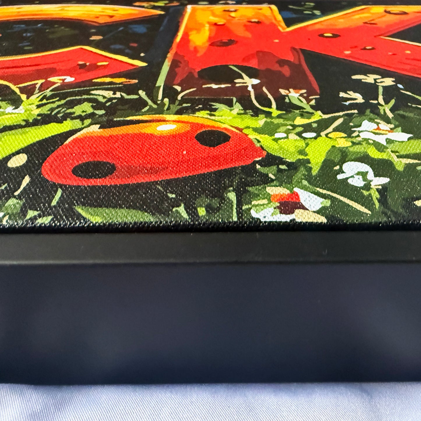 Premium Panoramic Framed Canvas Wall Art "Good Luck Ladybirds V. #2" by Artist Lucas Gillon