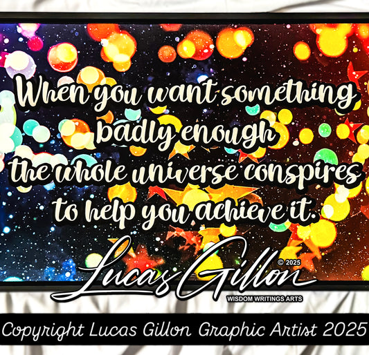 Panoramic Premium Framed Canvas "Universal Affirmation #11" - by artist & designer Lucas Gillon