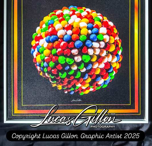 Premium Framed Canvas Contemporary Fine Art "Rainbow Drop Candy Pop Art Fine Art Version #1" by Artist Lucas Gillon