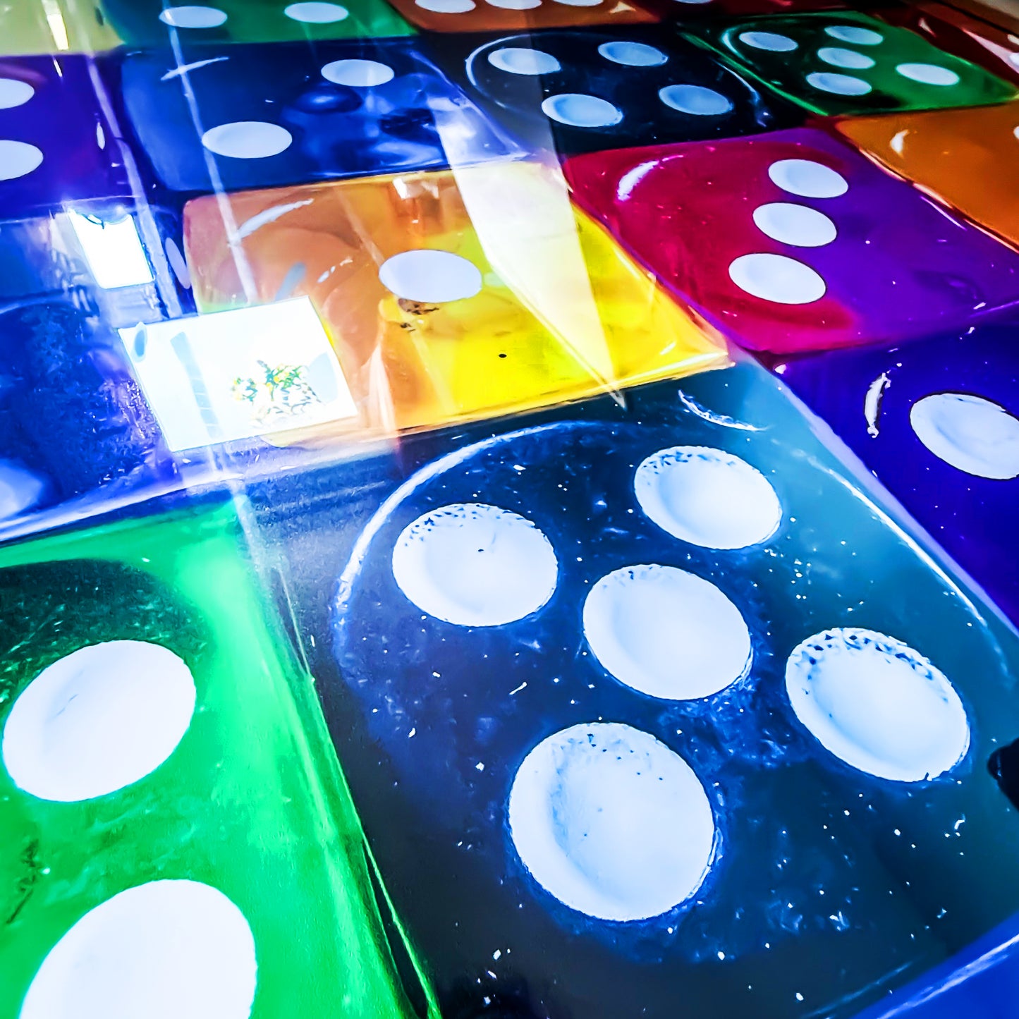 a1 Premium Gold Framed "Coloured Pop Art Dice V.3" by Artist and Designer Lucas Gillon ( incomplete )