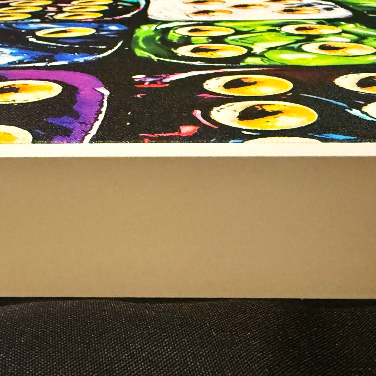 Premium Panoramic Framed Canvas Wall Art "Layered Dice V. No #8" Art by Lucas Gillon