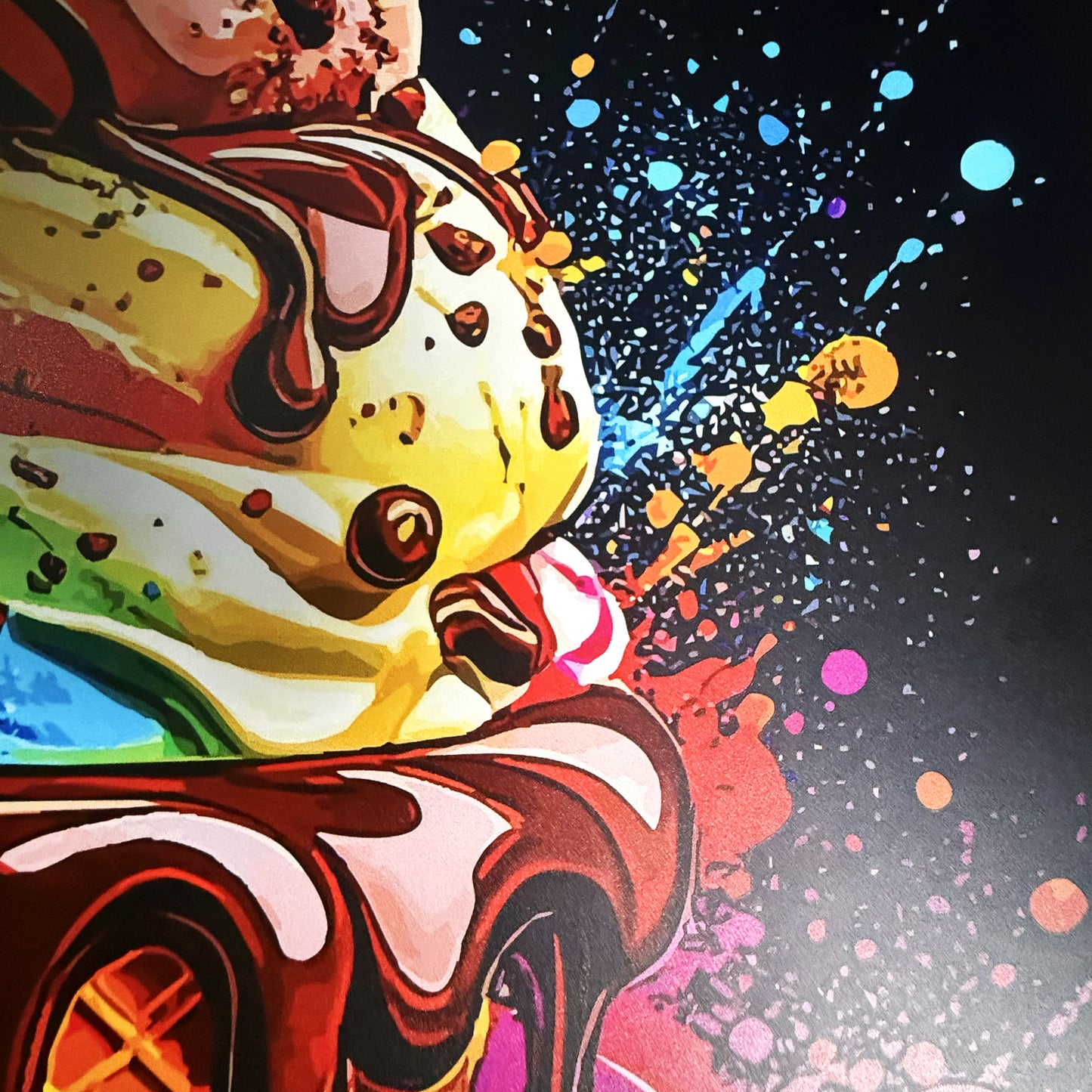 Single Piece Large Premium Framed Pop Artworks "Pop Art Ice Cream Piece No.1" by Artist and Designer Lucas Gillon