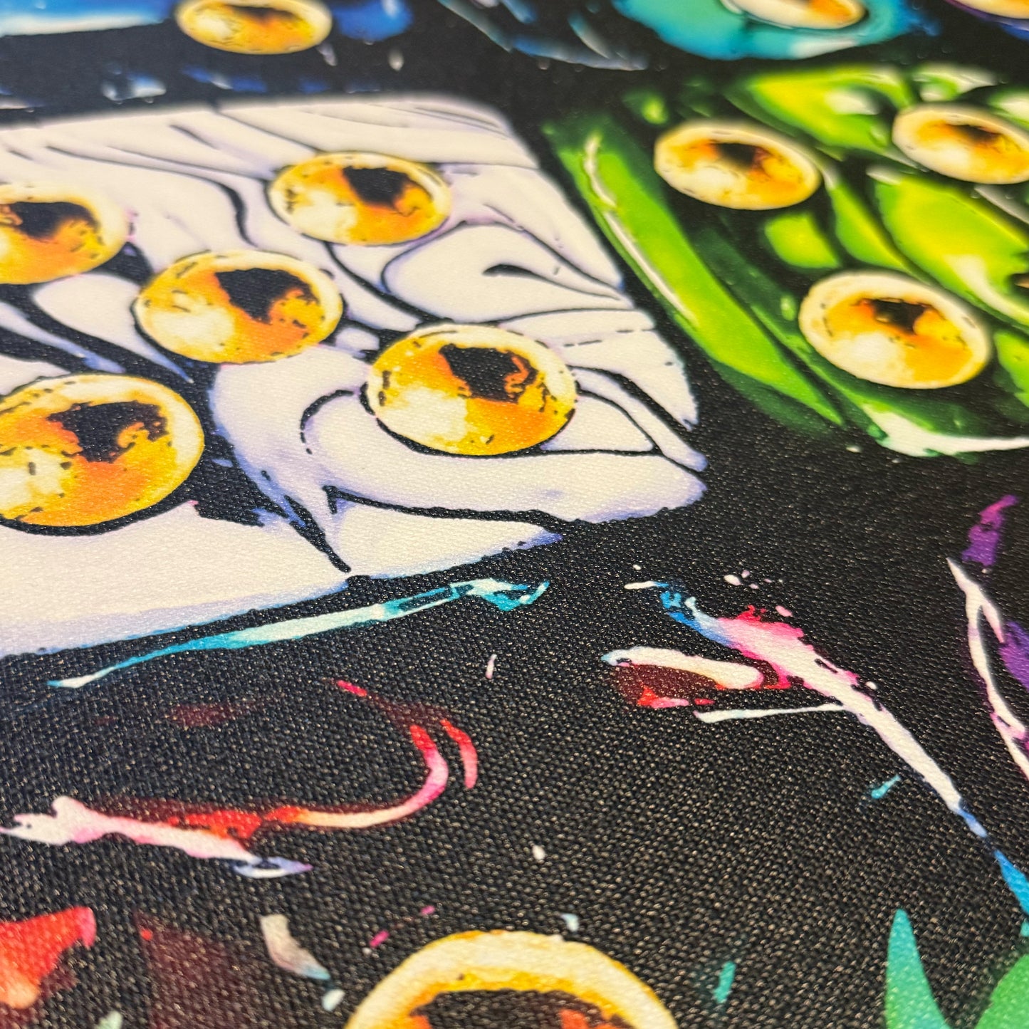 Premium Panoramic Framed Canvas Wall Art "Layered Dice V. No #8" Art by Lucas Gillon