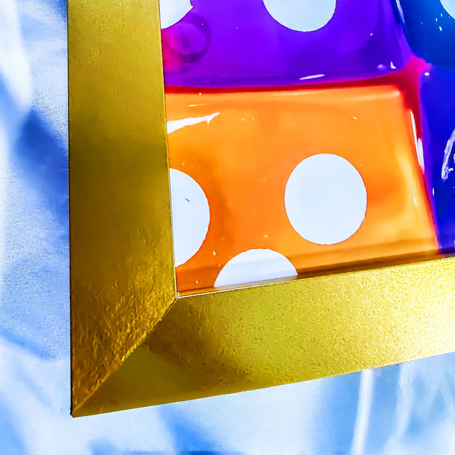 a1 Premium Gold Framed "Coloured Pop Art Dice V.3" by Artist and Designer Lucas Gillon ( incomplete )