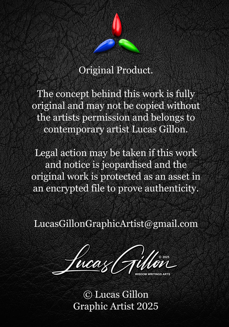 Panoramic Premium Framed Canvas "Universal Affirmation #11" - by artist & designer Lucas Gillon