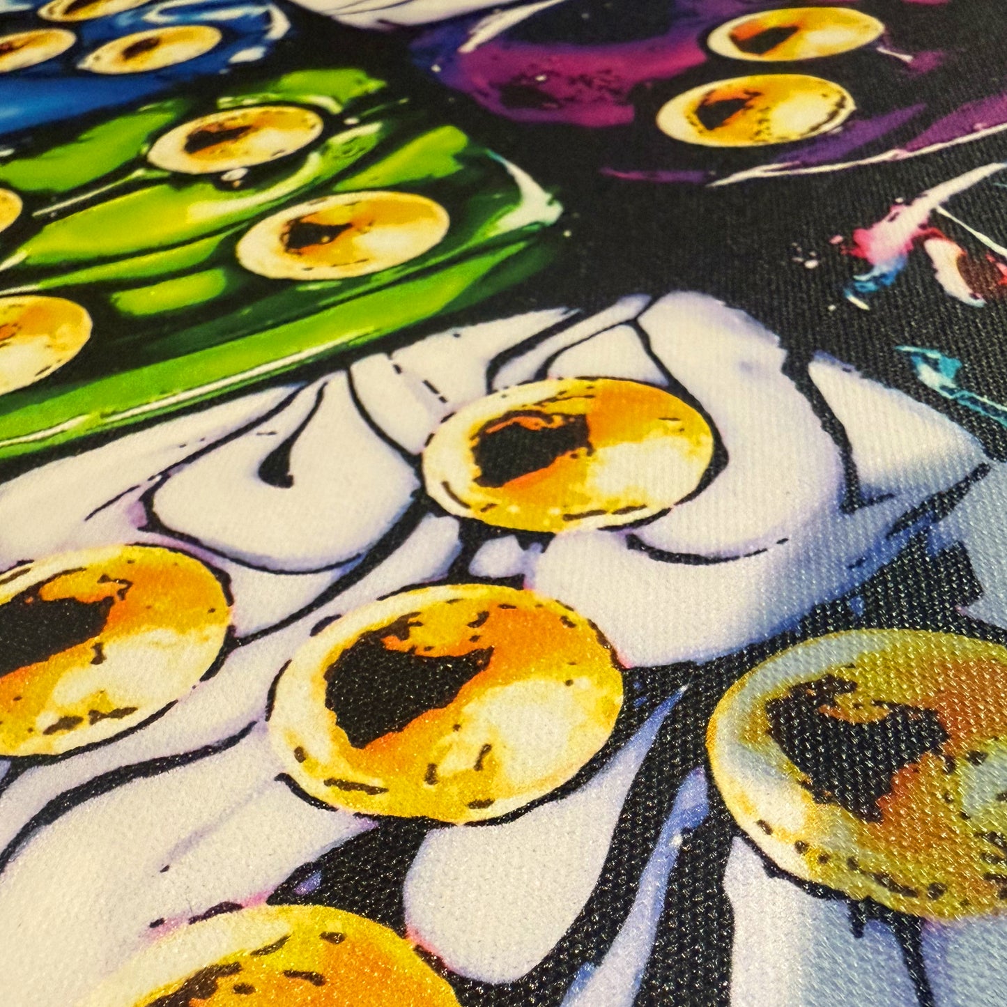 Premium Panoramic Framed Canvas Wall Art "Layered Dice V. No #8" Art by Lucas Gillon