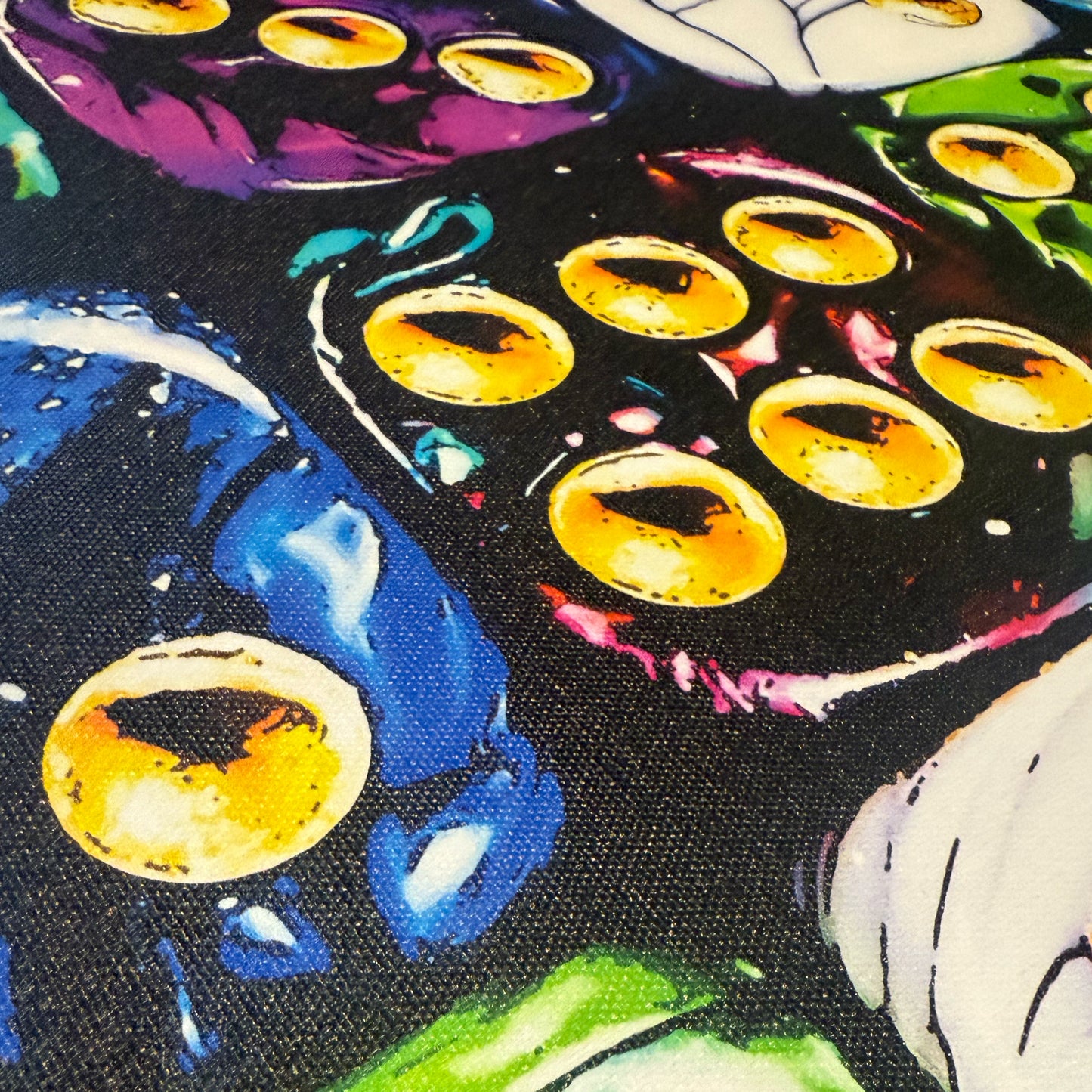 Premium Panoramic Framed Canvas Wall Art "Layered Dice V. No #8" Art by Lucas Gillon