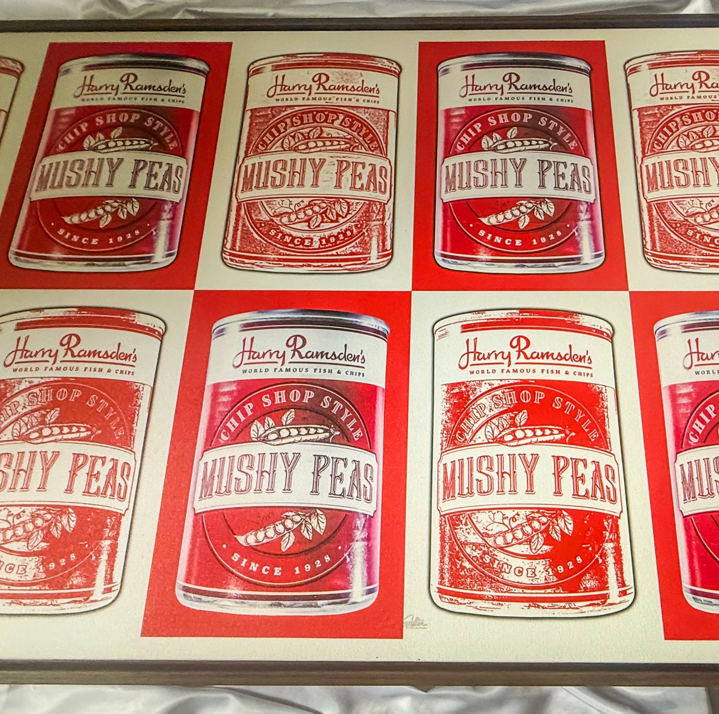 Premium Panoramic Framed Wall Art Canvas Fine Art "Mushy Peas No #6"- artist Lucas Gillon