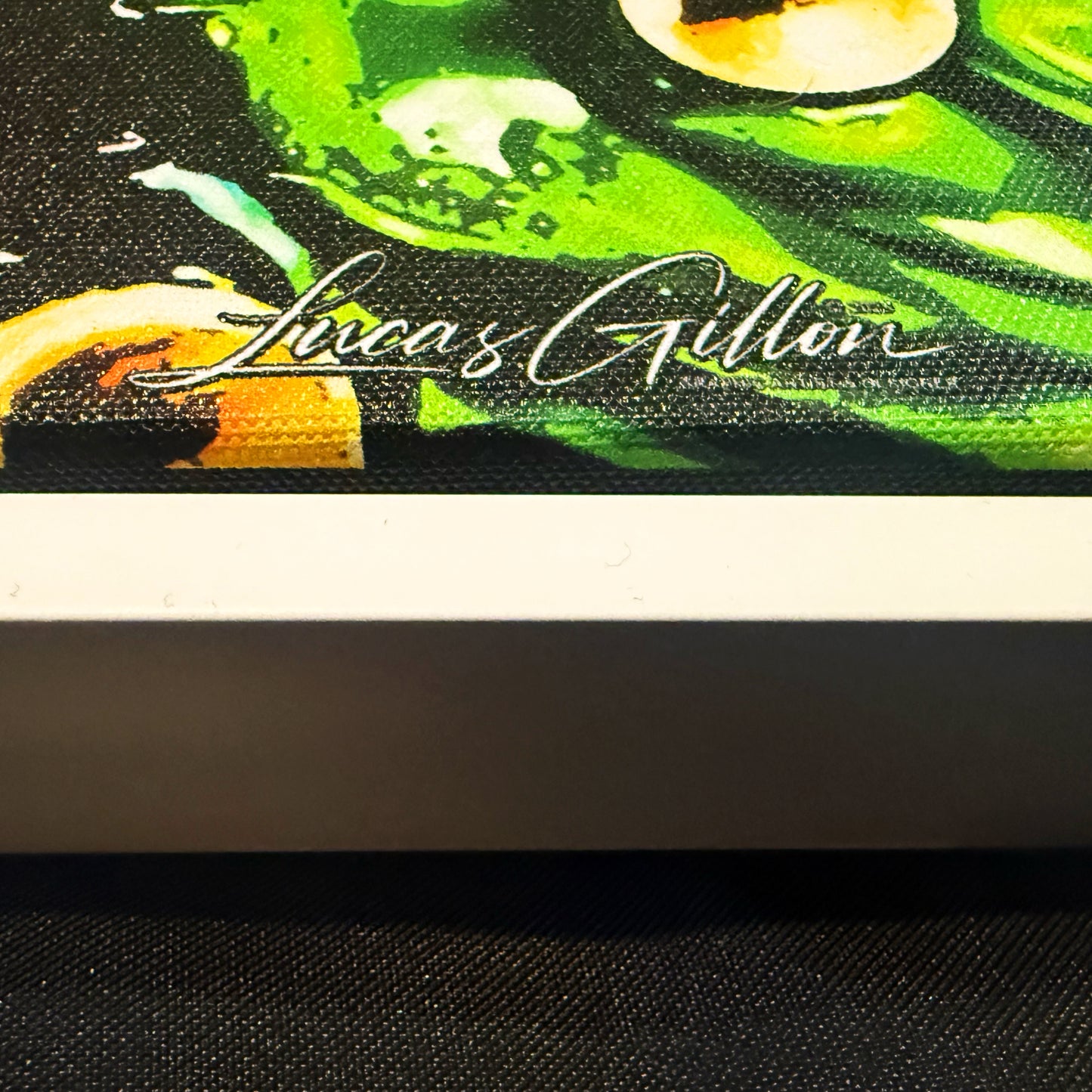 Premium Panoramic Framed Canvas Wall Art "Layered Dice V. No #8" Art by Lucas Gillon