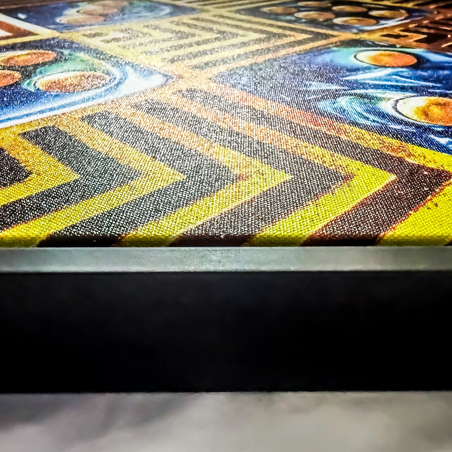 Premium Framed Wall Art Canvas "Fiery Blue & Gold Marble Dice 1 to 6 Updated Version No. #2" by Graphic Artist & Photographer Lucas Gillon