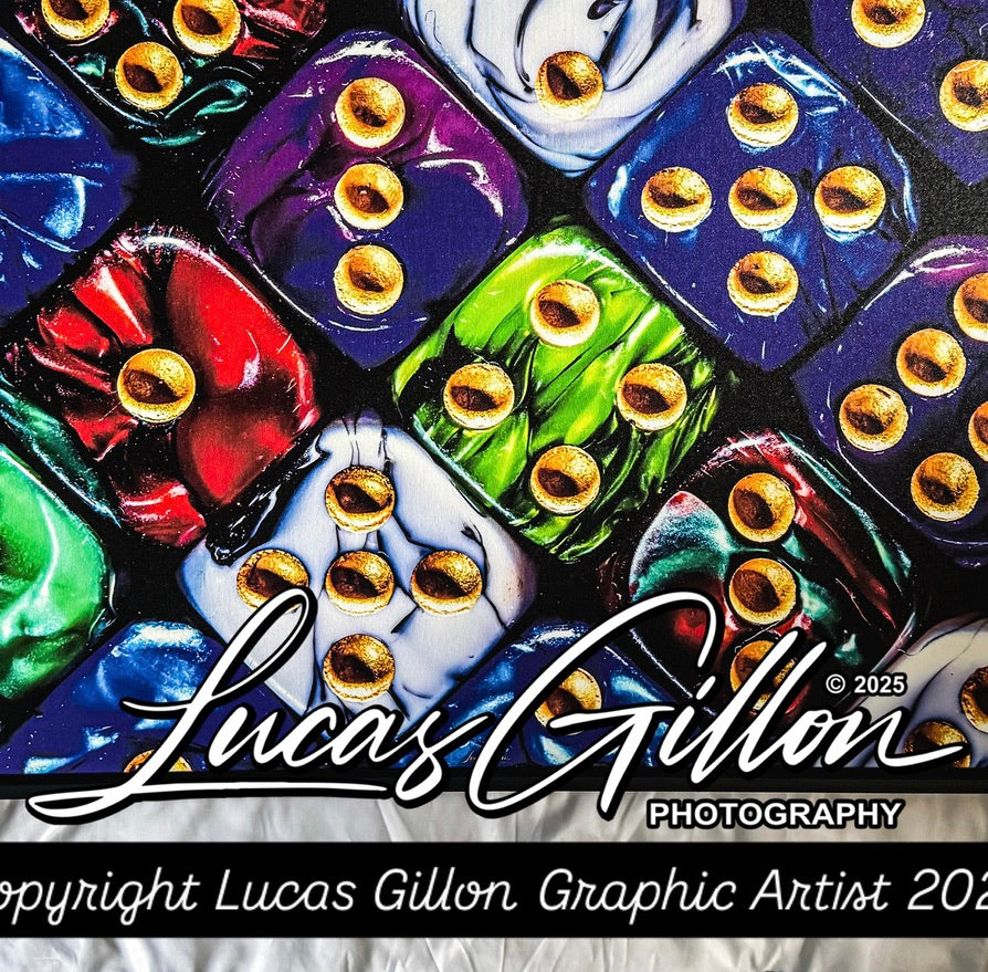 Premium Framed Canvas Wall Art Fine Art "Marble Dice V. No #5" by artist Lucas Gillon