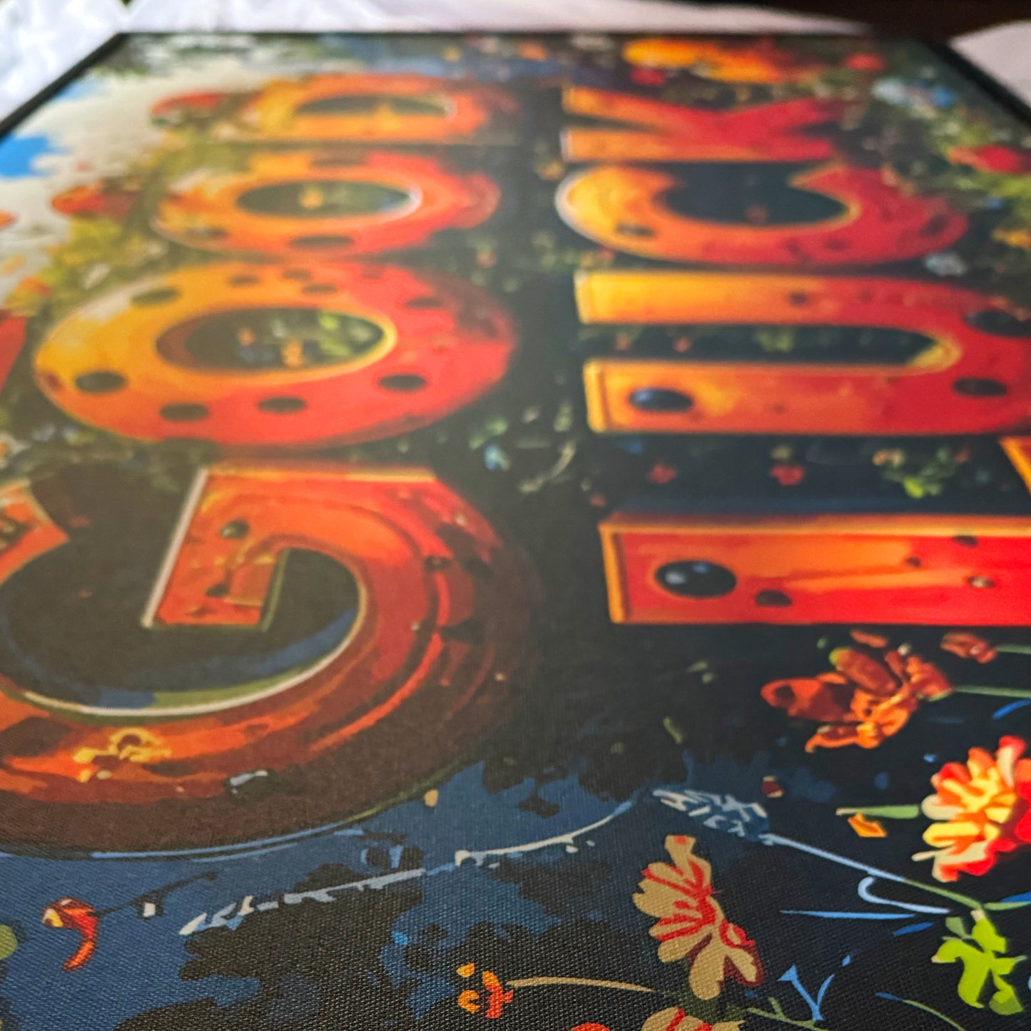 Premium Panoramic Framed Canvas Wall Art "Good Luck Ladybirds V. #2" by Artist Lucas Gillon