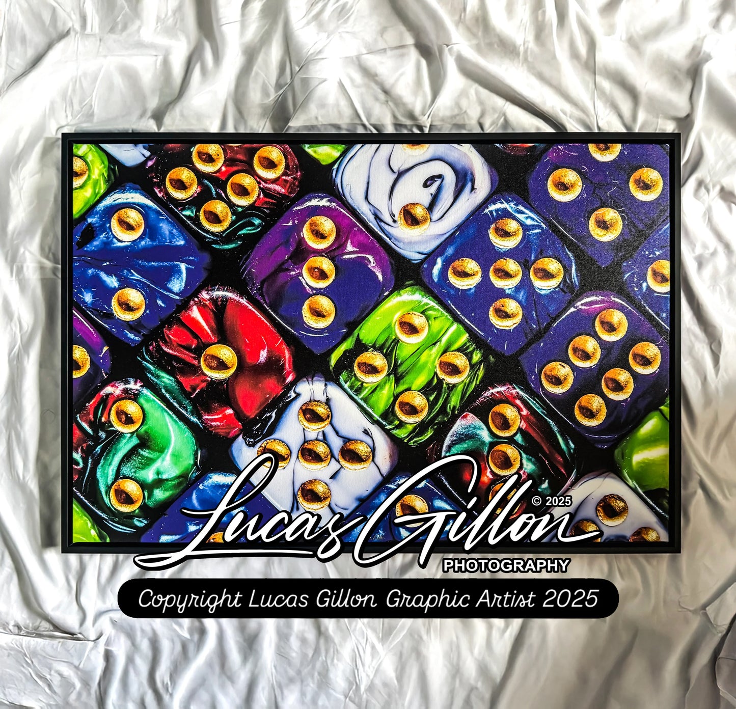 Premium Framed Canvas Wall Art Fine Art "Marble Dice V. No #5" by artist Lucas Gillon