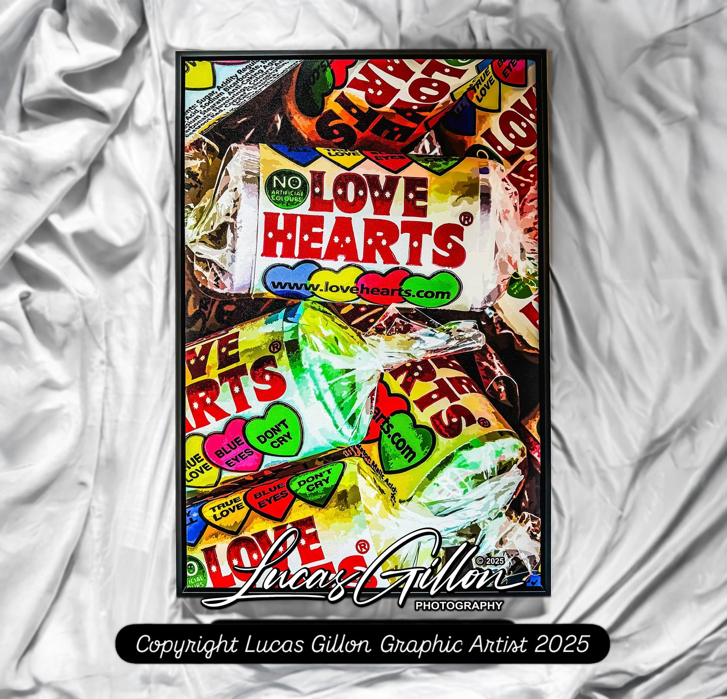 Premium Fine Art Photography Canvas Wall Art "Love Hearts Vectorised Version No #2" by Artist, Designer & Photographer Lucas Gillon