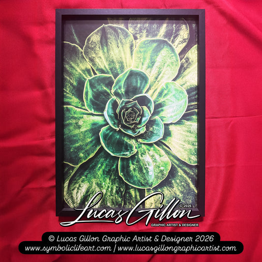 A2 Framed "Green Burst" Macro Photography by Artist and Designer Lucas Gillon - incomplete