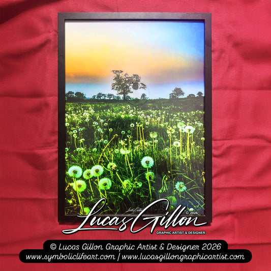 A2 Framed "Dandelion Fields" Nature Photography by Artist and Designer Lucas Gillon - incomplete